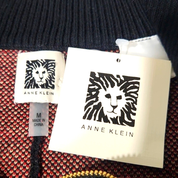 NWT Anne Klein Zip Front Poncho Sweater Size Medium - Picture 8 of 13